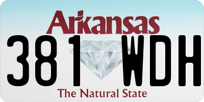 AR license plate 381WDH