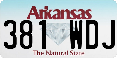 AR license plate 381WDJ