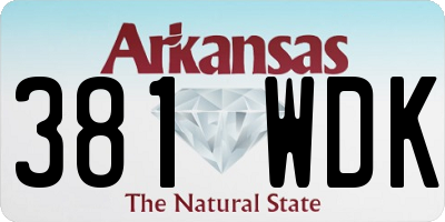AR license plate 381WDK