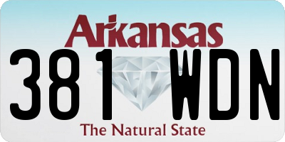 AR license plate 381WDN