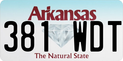 AR license plate 381WDT