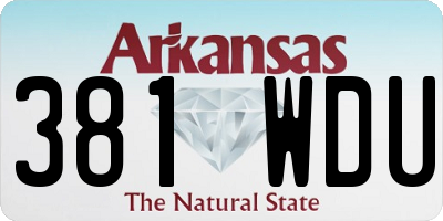 AR license plate 381WDU