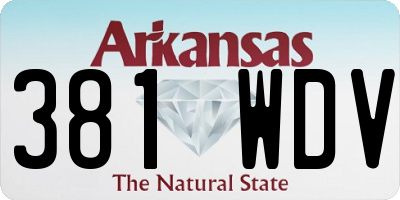AR license plate 381WDV