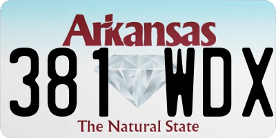 AR license plate 381WDX