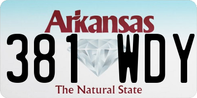 AR license plate 381WDY