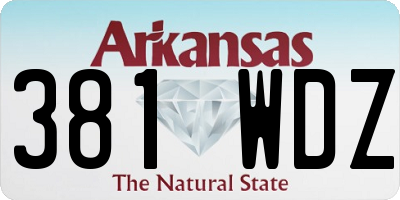 AR license plate 381WDZ