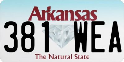 AR license plate 381WEA