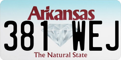 AR license plate 381WEJ