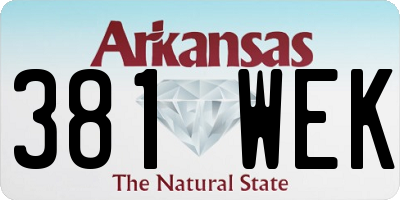 AR license plate 381WEK