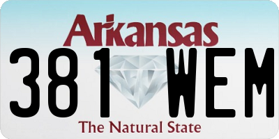 AR license plate 381WEM