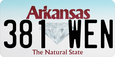 AR license plate 381WEN