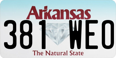 AR license plate 381WEO