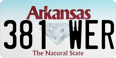 AR license plate 381WER