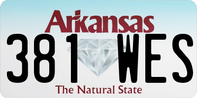 AR license plate 381WES