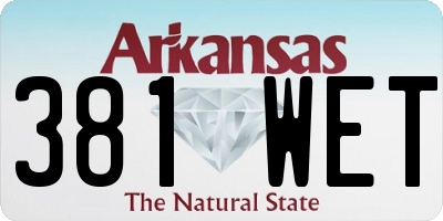 AR license plate 381WET