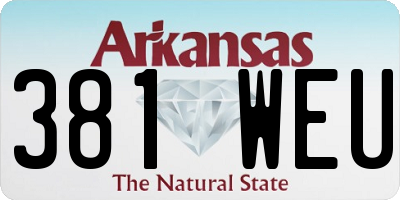 AR license plate 381WEU