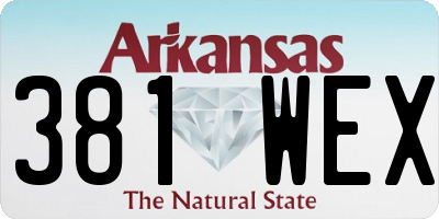 AR license plate 381WEX