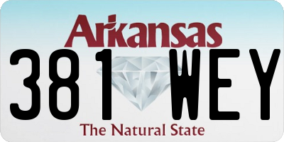 AR license plate 381WEY