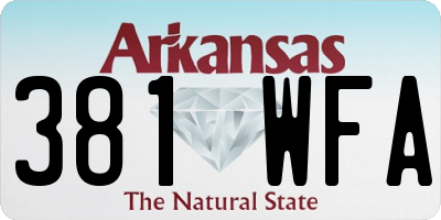 AR license plate 381WFA