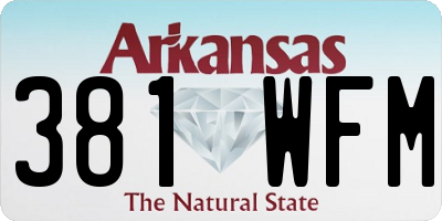 AR license plate 381WFM