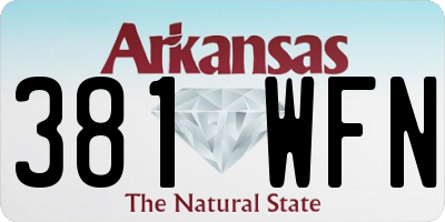 AR license plate 381WFN