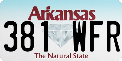 AR license plate 381WFR