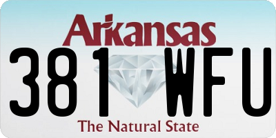 AR license plate 381WFU