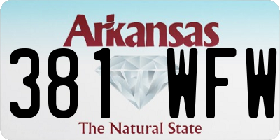 AR license plate 381WFW