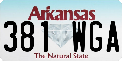 AR license plate 381WGA