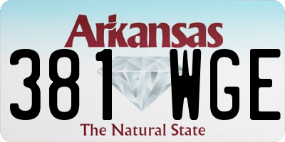 AR license plate 381WGE