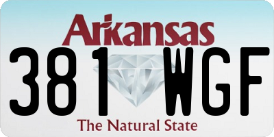 AR license plate 381WGF