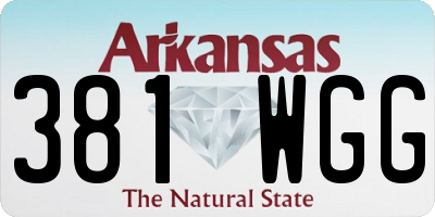 AR license plate 381WGG