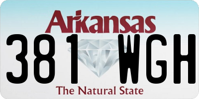 AR license plate 381WGH