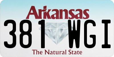 AR license plate 381WGI