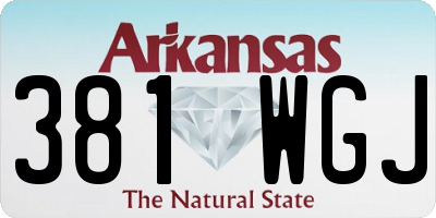 AR license plate 381WGJ