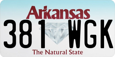 AR license plate 381WGK
