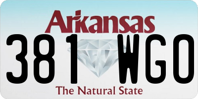 AR license plate 381WGO