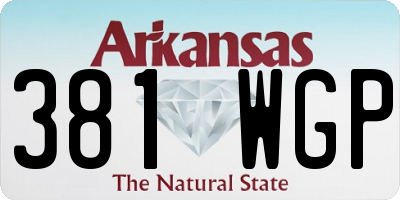 AR license plate 381WGP
