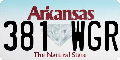 AR license plate 381WGR