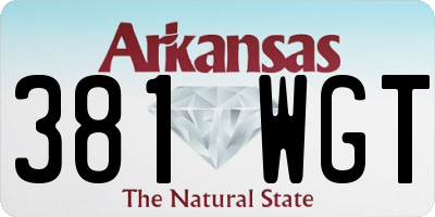 AR license plate 381WGT
