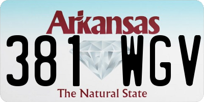 AR license plate 381WGV