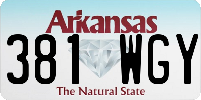AR license plate 381WGY