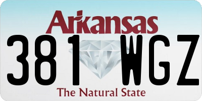 AR license plate 381WGZ
