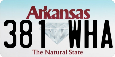 AR license plate 381WHA