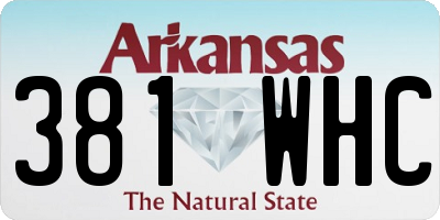 AR license plate 381WHC