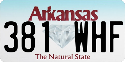 AR license plate 381WHF