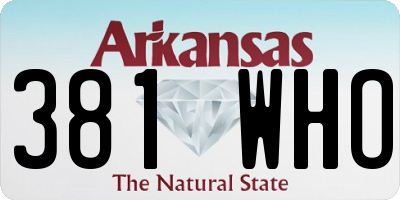 AR license plate 381WHO