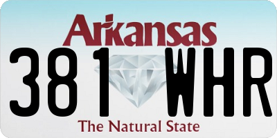 AR license plate 381WHR