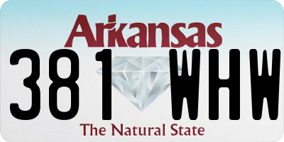 AR license plate 381WHW