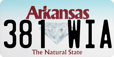 AR license plate 381WIA